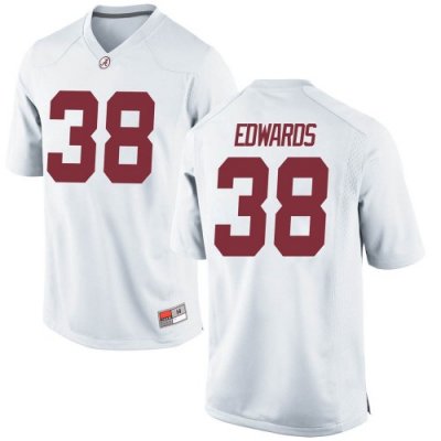 Men's Alabama Crimson Tide #38 Jalen Edwards White Game NCAA College Football Jersey 2403PMPK4